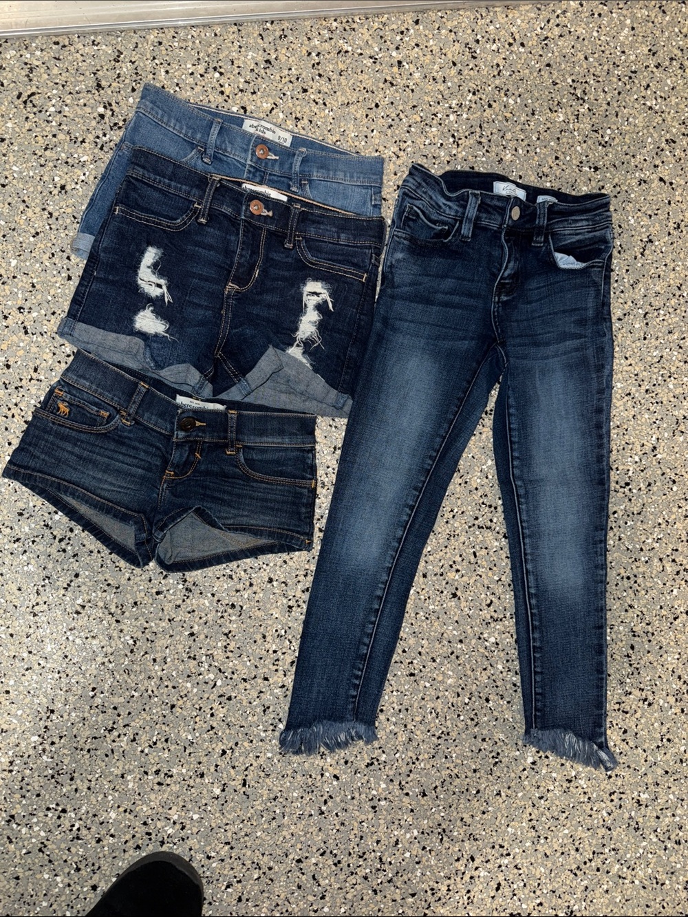 KanCan Dark Blue jeans and a&f shorts
